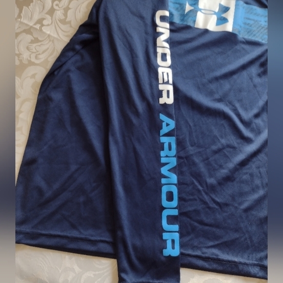 Under Armour Boys Navy Heat-Gear Long Sleeve - Picture 2 of 8